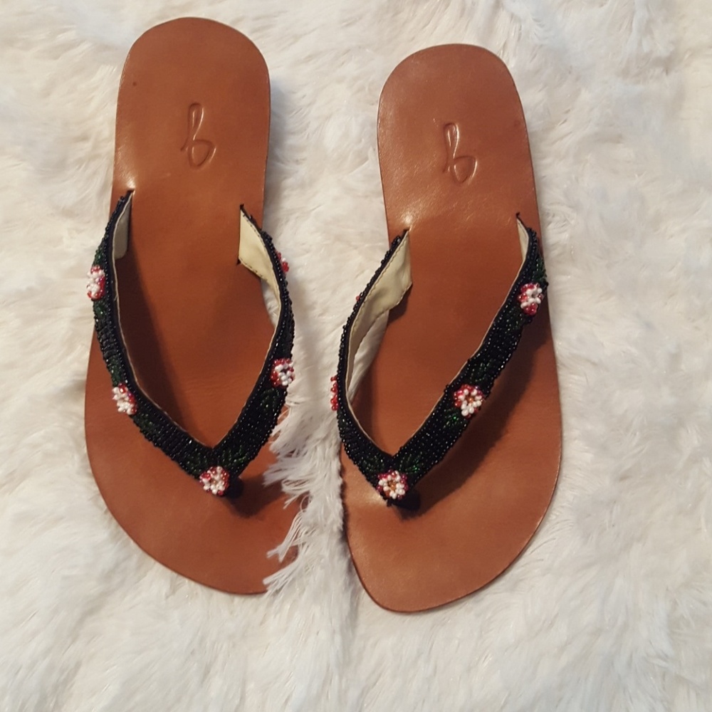 J beaded thongs